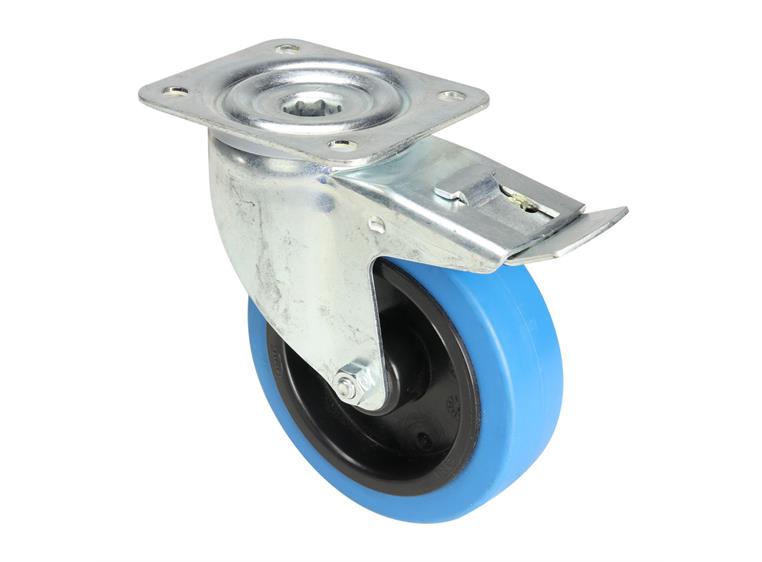 Tente 37036 - Swivel Castor 125 mm with blue Wheel and Brake